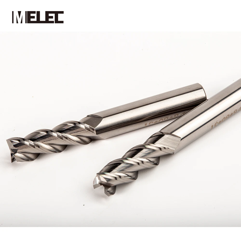 Твердосплавные лезвия 3 канавки MELEC D6 * 18 * D6 * 50 мм, квадратные плоские алюминиевые/Алюминиевые концевые фрезы по индивидуальному заказу