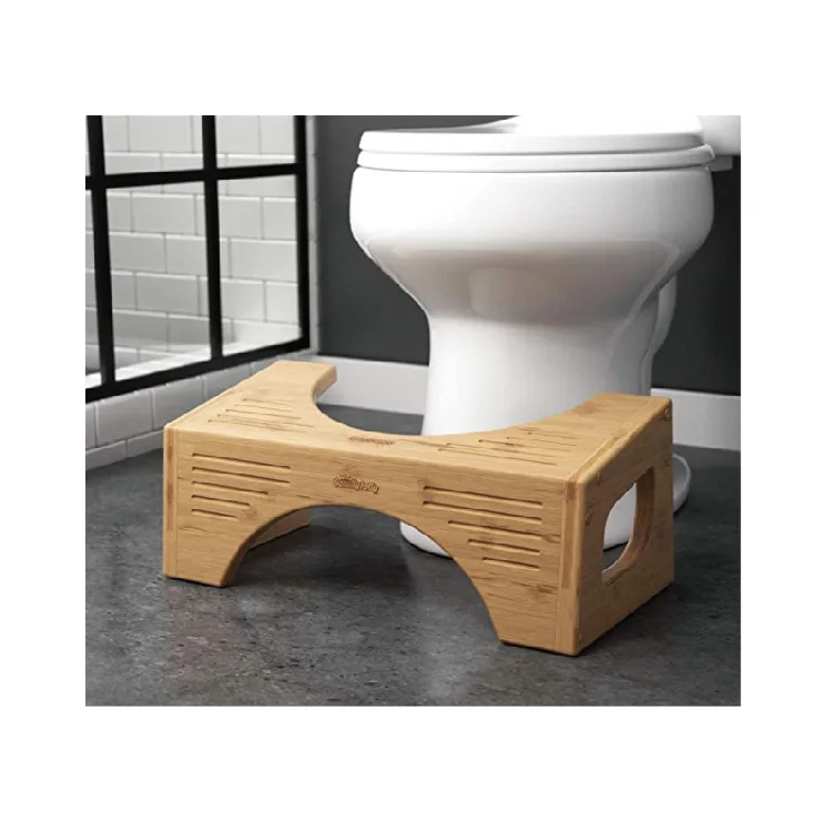 Bamboo Toilet Stool Non-Slip Squatting Toilet Step Stool