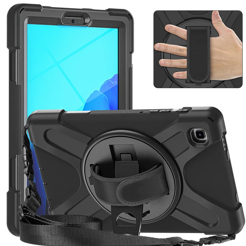 Hands strap shoulder strap heavy duty rugged case for Samsung Galaxy Tab A7 Lite 8.7 T220/T225 rotate stand