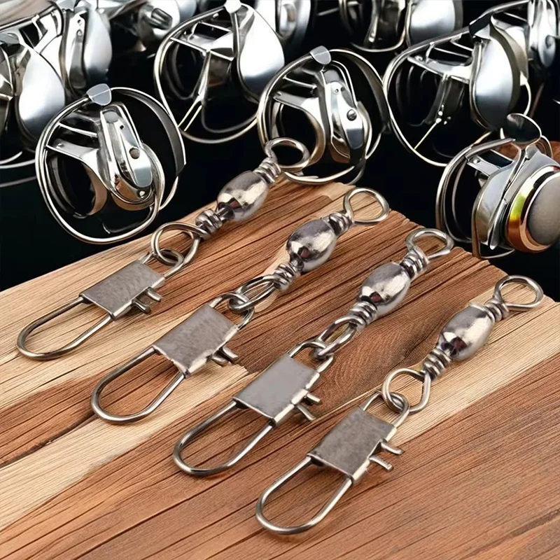 TOPIND High Quality Wholesale Fishing Gear Stainless Rolling Fishing Hooks With Swivel Snap
