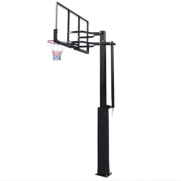China Factory Produced In-ground Hand Lift Basketball Hoop Height Adjustable Basketball Stand