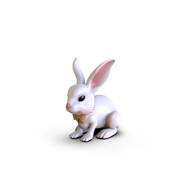 Quality Assurance polyresin custom Easter rabbit figurines decor for home resin easter Bunny figurines custom easter bunny decor