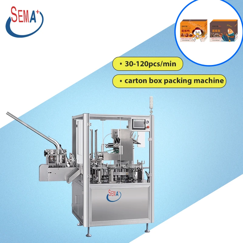 Horizontal Hot Glue Carton Cartoning Machine blister plate carton box packing machine