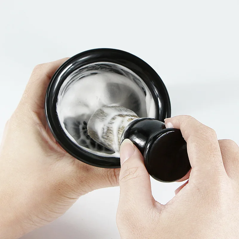 Custom Logo Wholesale Barber Shaving Brush Bowl Handle Brush Soap Bowl Shaving Stand Beard Care Shaving Kit For Men