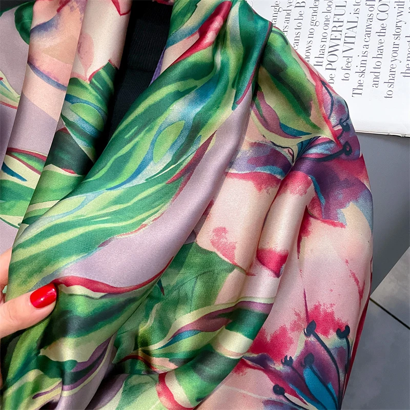 bohemian elegent Christmas Mujer 90*180cm Romantic Popular silk scarf Travel women long shawl