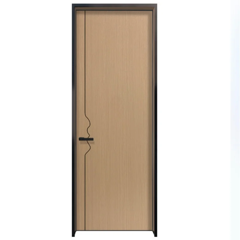 Modern MDF Interior Solid Wooden Entrance Timber PVC WPC Doors Hotel/Villa Low Price Sound Insulation High Quality Bedroom