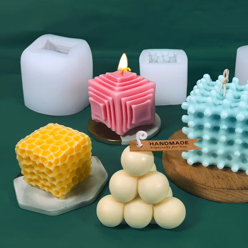 DIY Standard Factory Price New Cube Series Candle Silicone Mold Food Grade Baking Custom Silicone Mold Easter For Candle Making