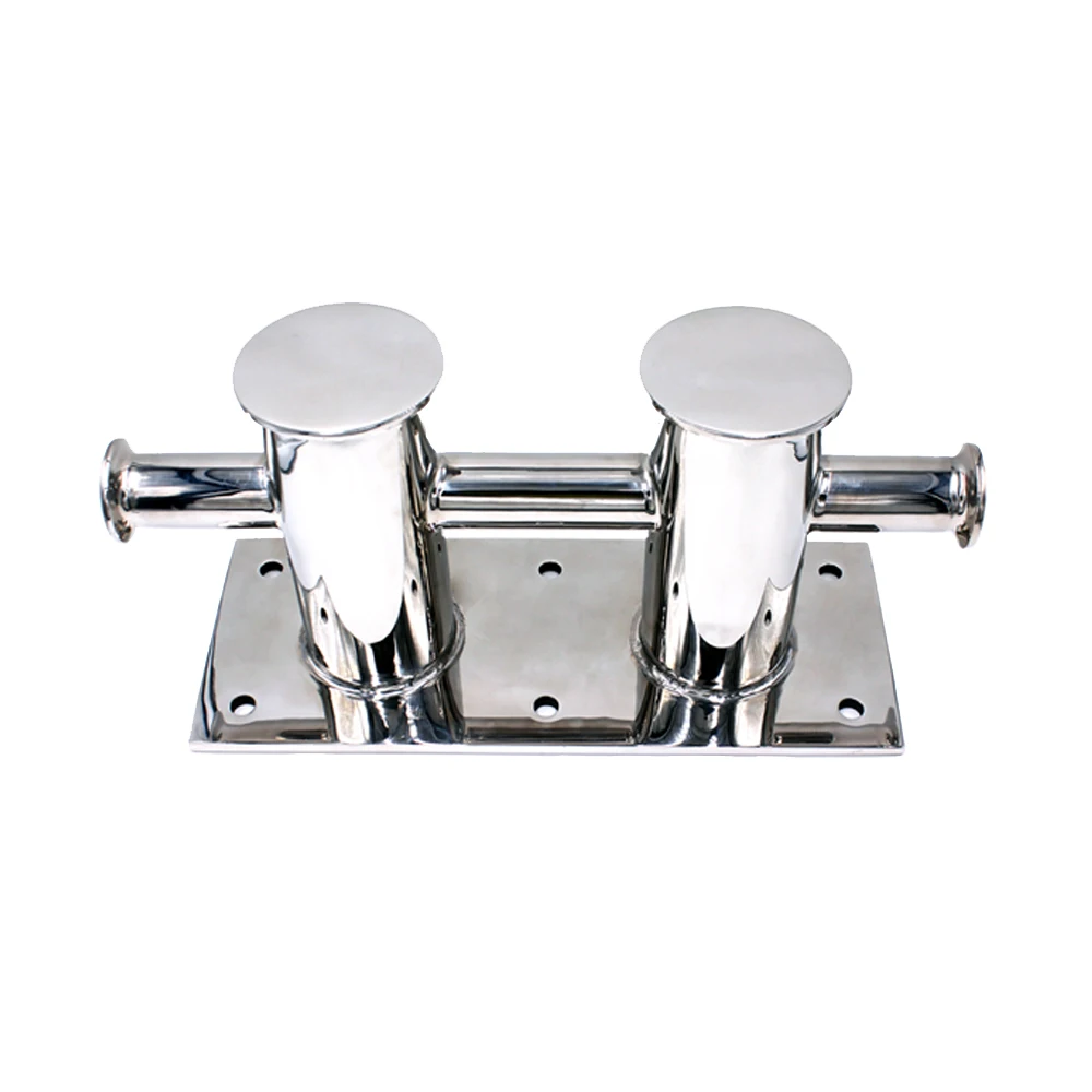 Mirror Polished AISI316 Stainless Steel Double Cross Marine Mooring Boat Yacht Ship Bollard Bollards