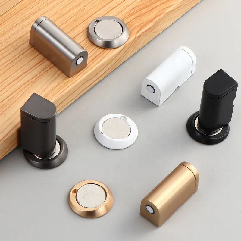 Wall Protector Square Floor Mounted Door Catch Invisible Magnetic Door Holder Stopper For Wooden Door