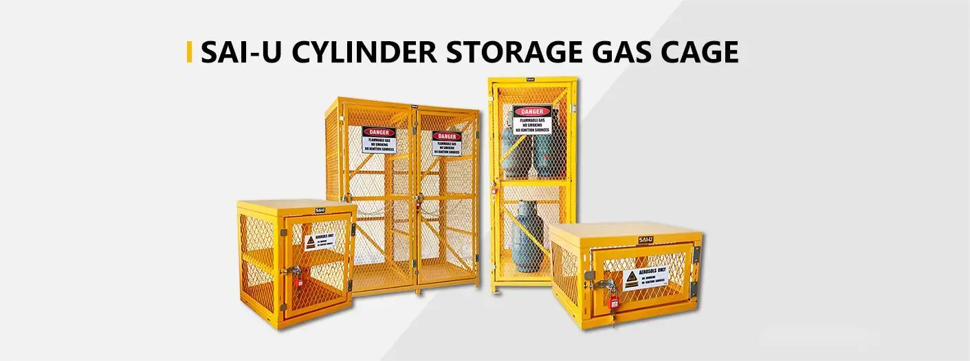 SAI-U Mesh gas cylinder cabinet gas bottle storage cage cabinet container with padlock GC2018