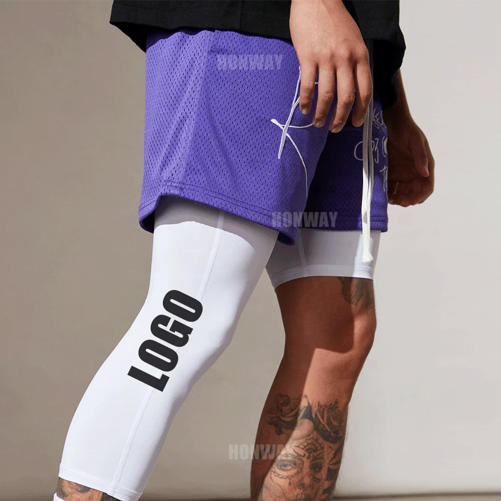 American Sports One Leg Compression Shorts Basketball 5/7 Tight Fitness Running Training Quick Dry Mens Gym Shorts