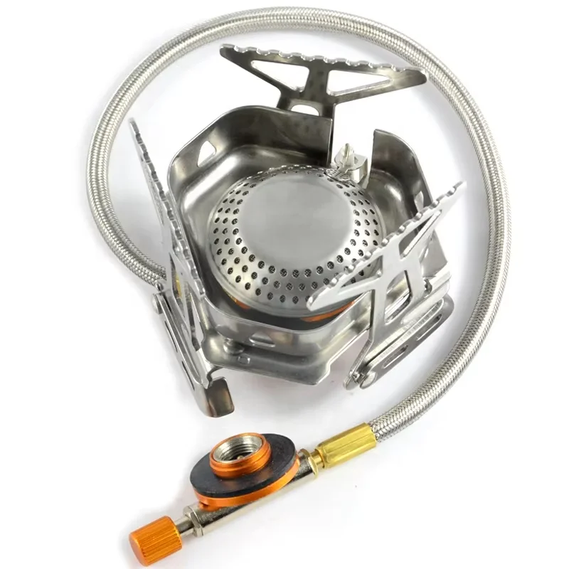 Outdoor Portable Windproof Camping Gas Stove Backpacking Stainless Steel Mini Butane burner