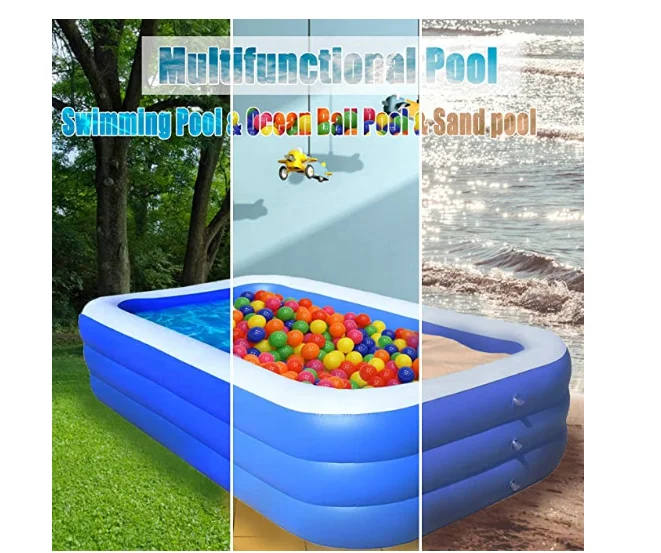 Inflatable pool,blow up pool Raft Bed Boat for Swimming Festivals Perfect,Beach ,Travel for kids