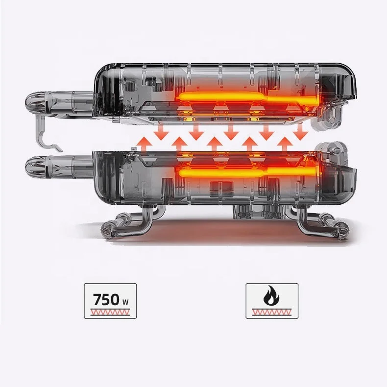 Easy Handle Portable Waffle Maker 2-Slice Square Nonstick Mini Waffle Maker