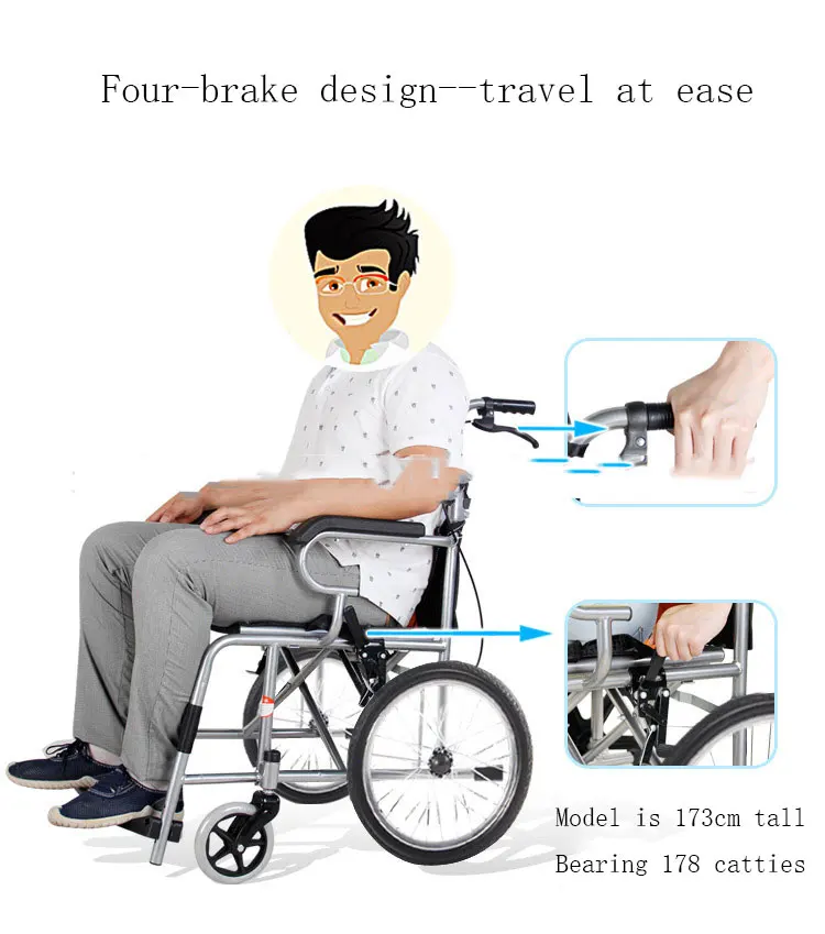 Wholesale Light Weight Steel Manual Foldable Wheelchairs Stair Climbing Wheelchair Foldable