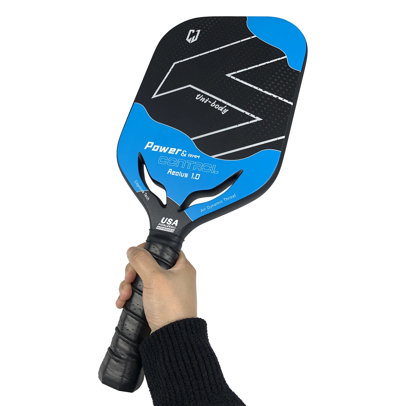 Customized Watermark Graphite T700 Carbon Fiber Edgeless Elongated Thermoforming Pickleball Paddle USAPA Approved