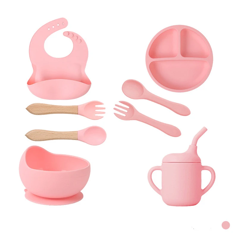 Baby Plates Kids Needs Weaning Products Silicone Tableware Rubber Baby Supplies Bebes Dishes For Reborn Baby