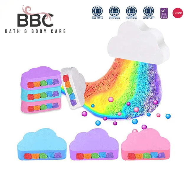 Customized colorful natural bath spa gift set oem 180g bath fizzer