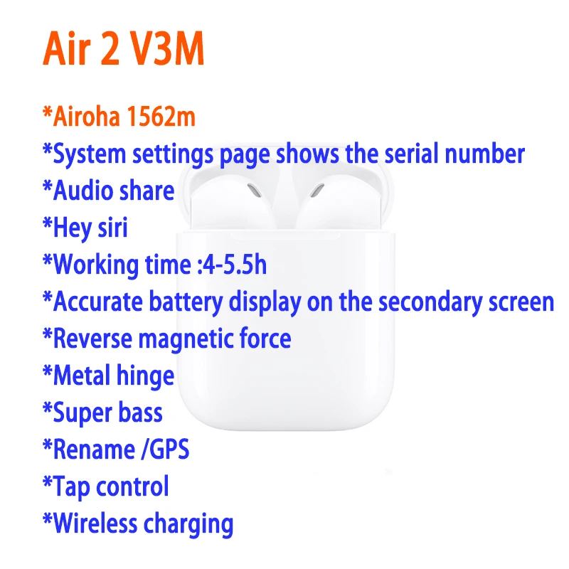  I500 pro tws air 2 v3m переименование/gps позиционирование airoha 1562m h1 чип наушники BLueT 5 0 i500