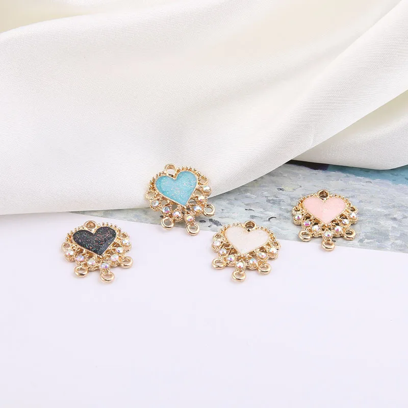 
enamel Alloy charms Gold Tone Plated Oil Drop DIY beads Jewelry Findings Metal Floral Women earring Pendant 