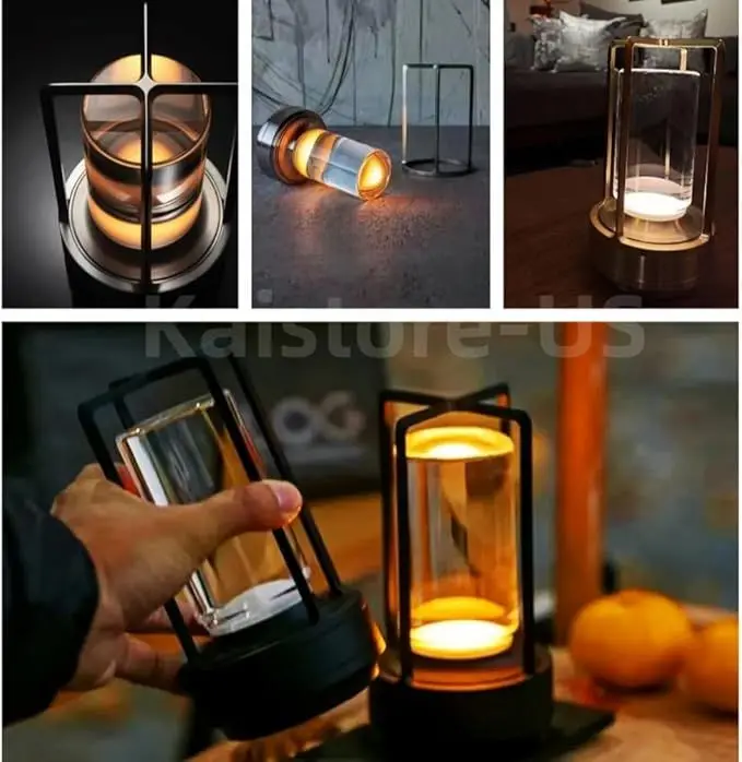 Cordless LED Table Lamp with Dimmer Built-in Rechargeable Battery 3-Level Brightness Patio Table Lamp