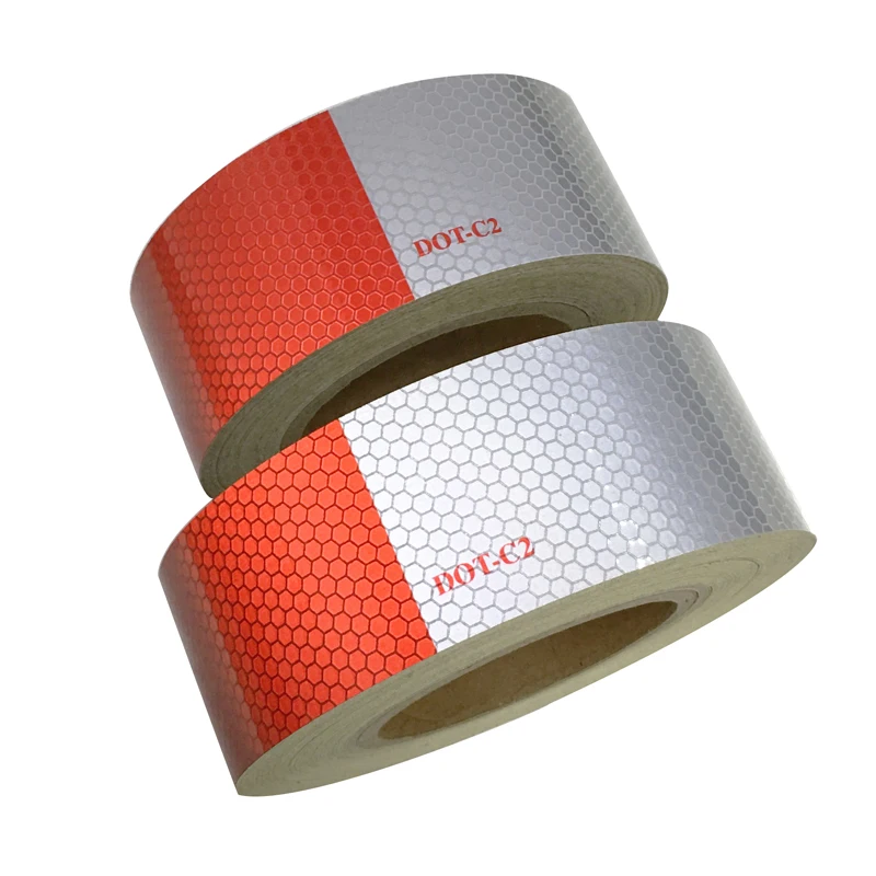 HCSP High Visibility PC/acrylic Red White Dot-c2 Reflective Safety Conspicuity Tape Reflector Stickers For Trailers Truck