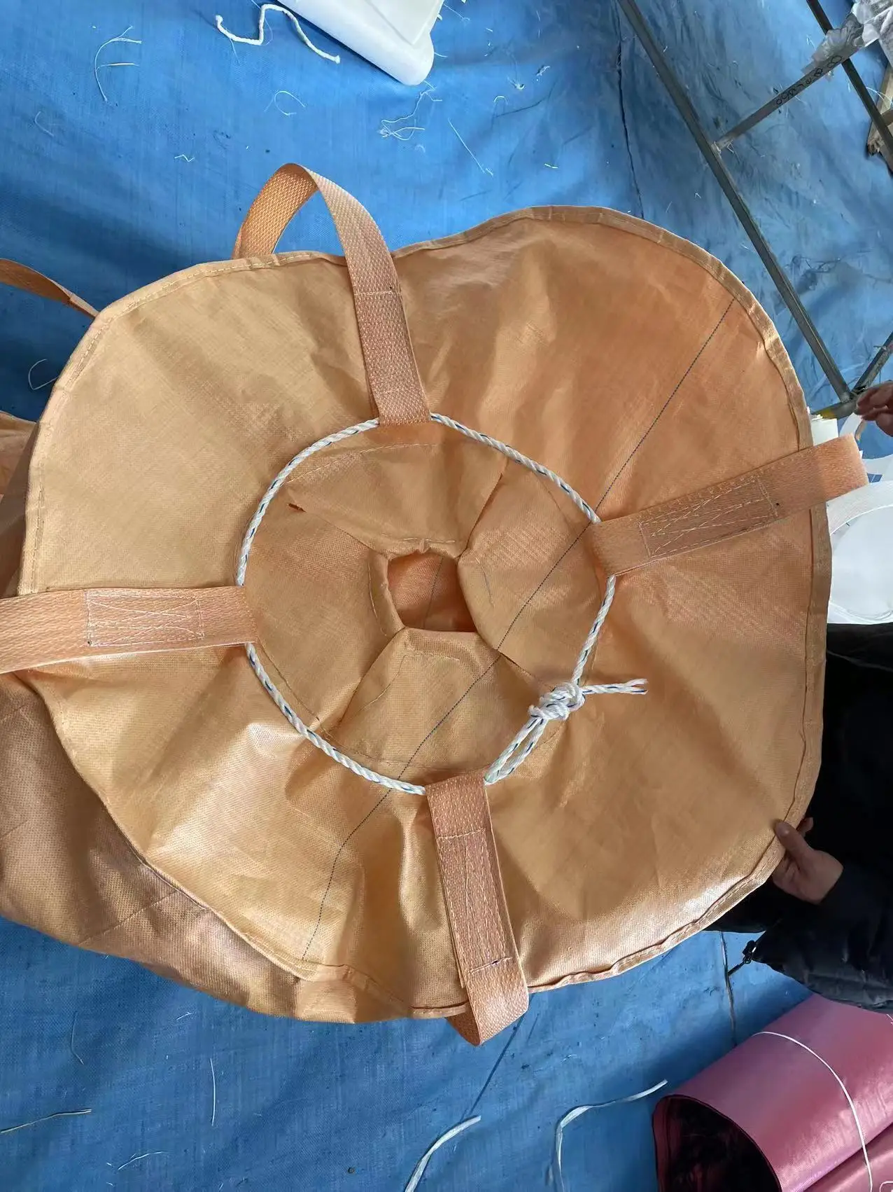 yellow color Japanese pp ton bag 110*110cm construction waste bags 1 ton pp woven bags