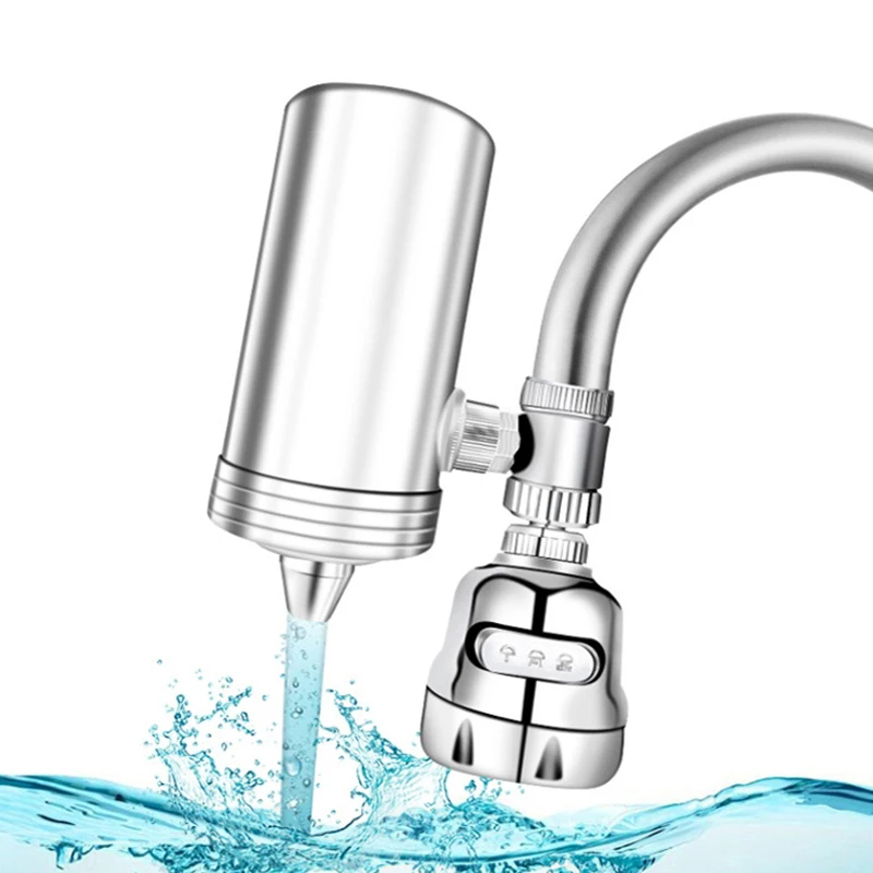 Кран с фильтром для воды, смеситель из нержавеющей стали пищевого класса 304, уменьшает Содержание хлора, свинца, высокий поток, улучшает вкус, фильтр для крана