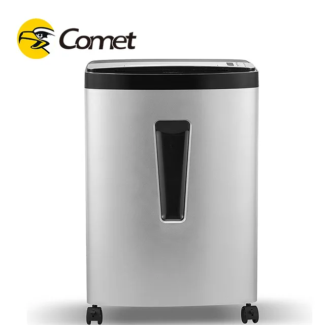 2*10mm Shred CD And Card Commercial Shredder Machine 15 Sheets 33L Large Basket GS-1560D Silver Grey Office Shredder