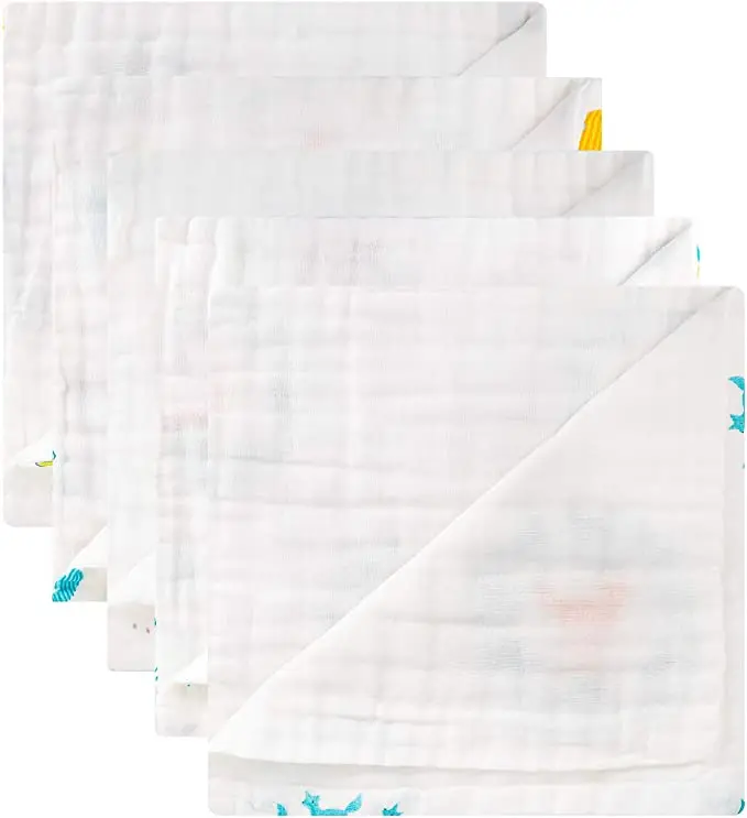 Custom Muslin Baby Burp Cloths  Extra Large  6 Layers Super Absorbent Soft Natural for Sensitive Skin Baby 100% Organic Cotton