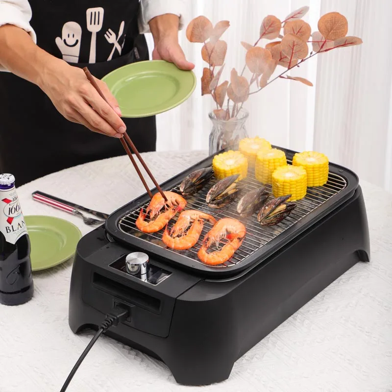 1500W Smart LED Control Panel Indoor Electric BBQ Grill Unique Metal grill Smokeless electric grill