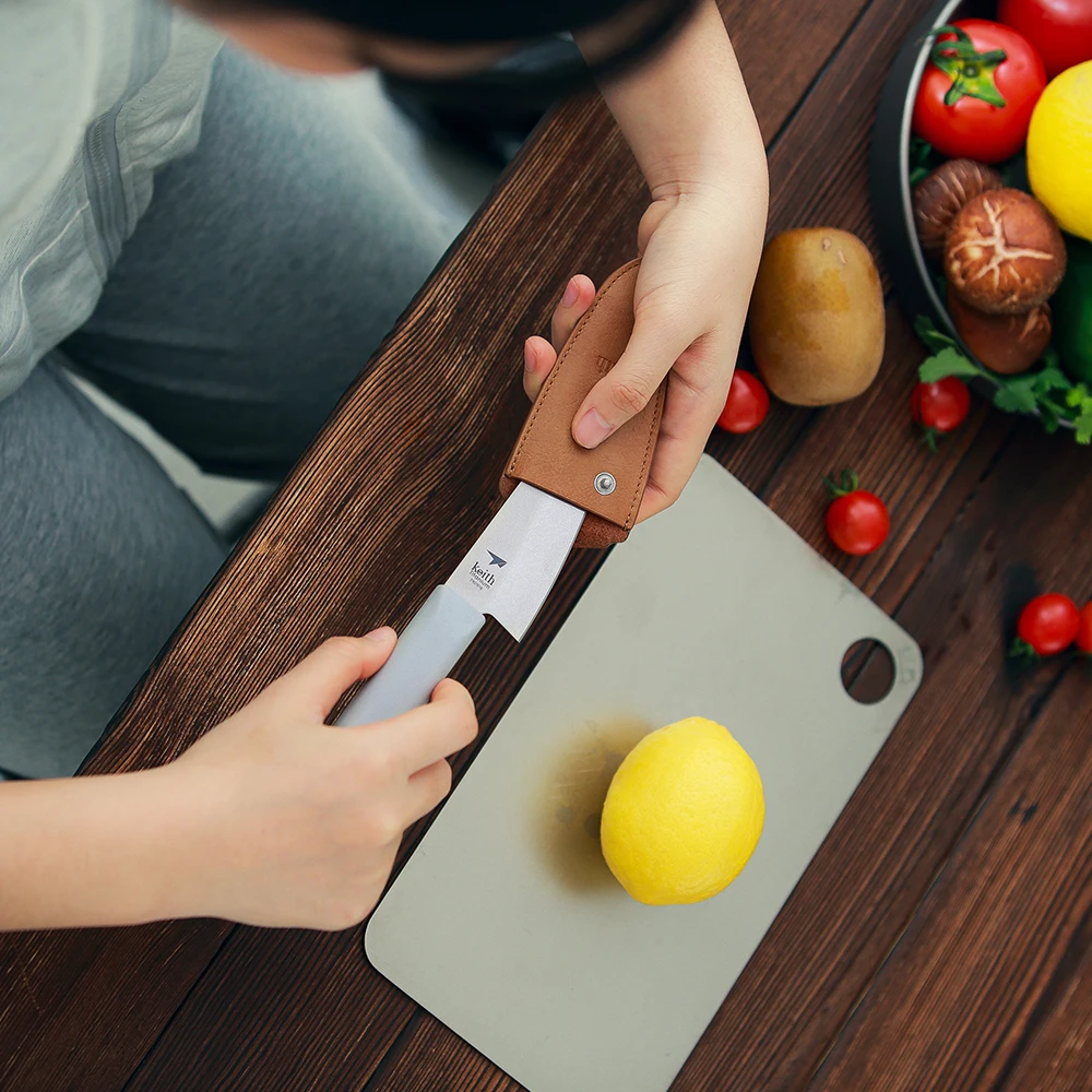 New Style Customized Household Titanium Alloy Kitchen Knife Outdoor Portable Small Small Fruit  Knife