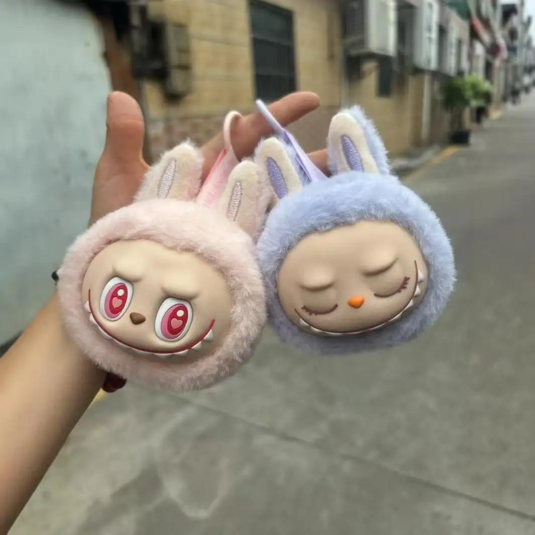 Ruunjoy 2024 New Sale Anime Labubu Sitting 2nd Generation Little Head Model Toy Cute Monster plush Keychain Toy Birthday Gifts