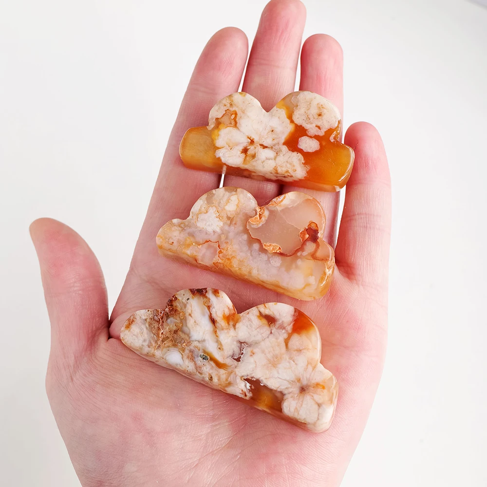 Factory best-selling natural crystal red agate carving pieces, red agate cloud furniture decoration ornaments