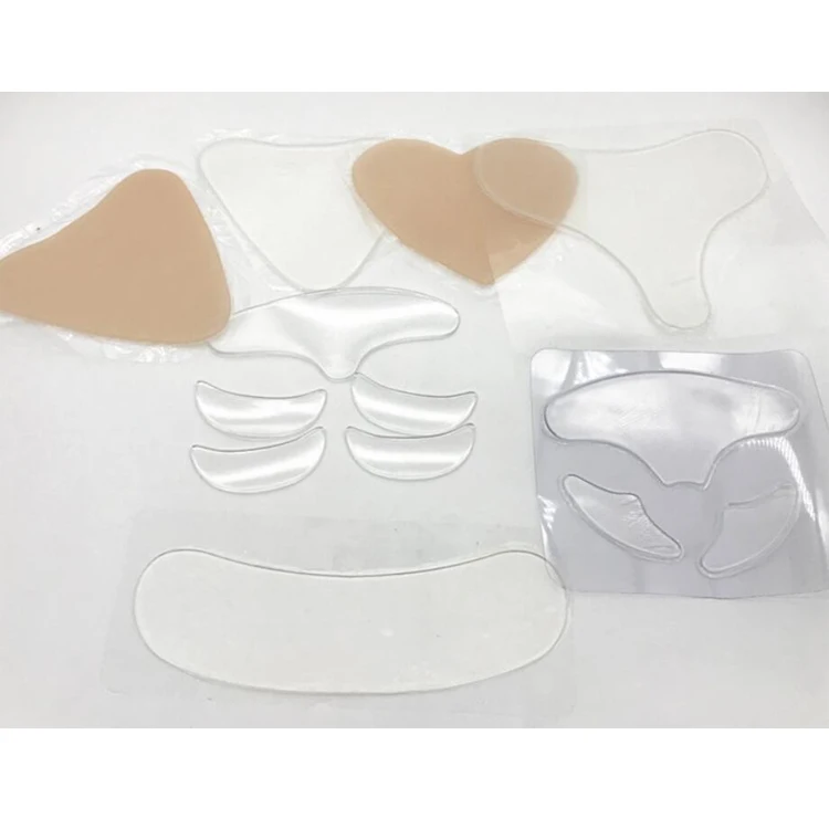 Heart Shape Waterproof Reusable Anti-wrinkle Chest Pad,Skin Care Chest Pad,Silicone Transparent Chest Pad