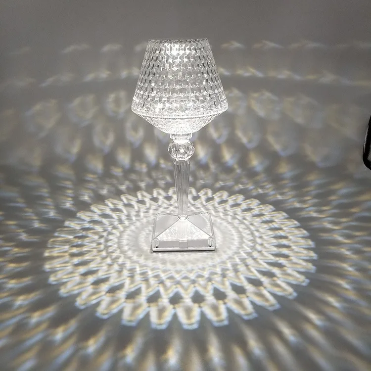Wireless Battery Crystal Desk Lamp With Touch Home Restaurant Bar Decor Atmosphere Lamp Rechargeable Led Portable Table Light
