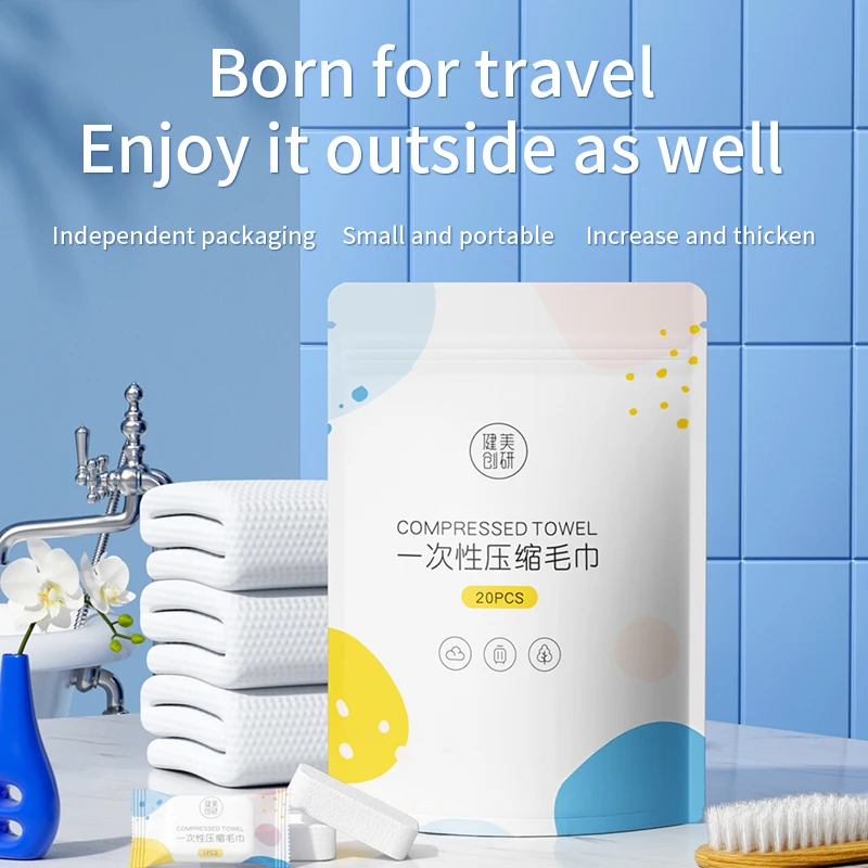 Travel Full Size Baby Adults Mini Compressed Towels Compressible Compact Coins Candy Custom Magic Disposable Compressed Towel
