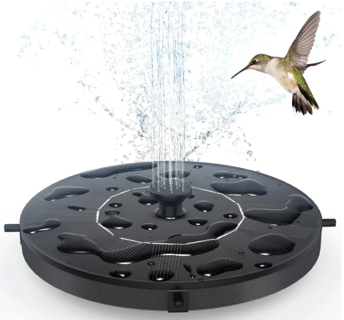 Upgraded Solar Fountain Pump for Bird Bath Pet Drinking 4 Fixed Pipes for Garden Pool Pond and water circulation for oxygen