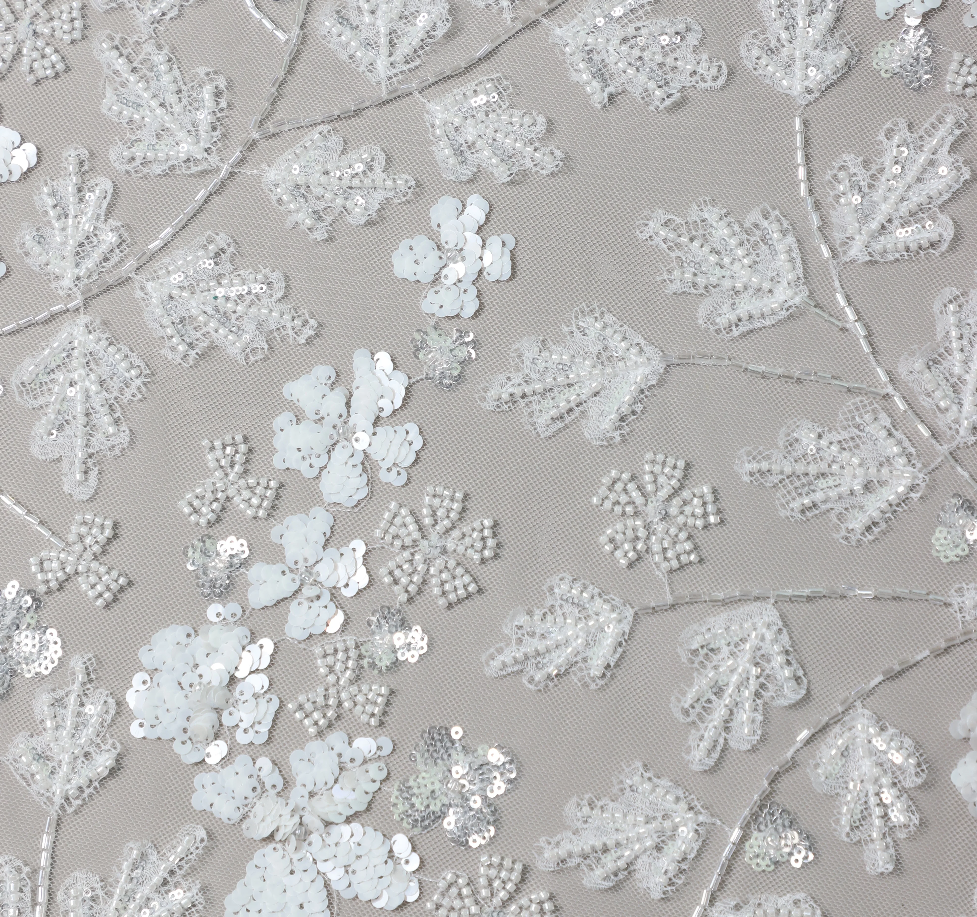 ZX363 Luxurious Heavy Couture White Beaded Bridal Lace Fabric, For 2025 new collection fashion tailor garment accessories