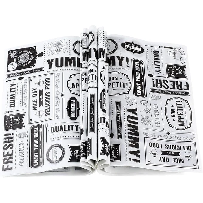 Custom Printed Sandwich Burger Greaseproof Wrapping Paper Food Grade Hamburger Bread Deli Grease Proof Paper With Logo