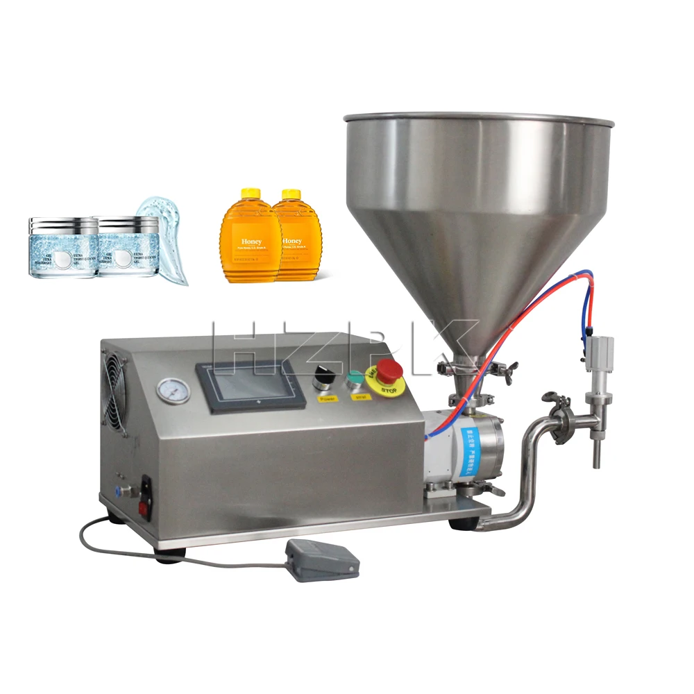 HZPK Lotion Meat Paste Whipped Cream Chargers 5 Gallon Rotor Pump Filling Machine Semi Automatic