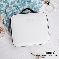 2022 new large capacity desktop cosmetic storage box waterproof leather travel portable makeup bag case with LED light mirror