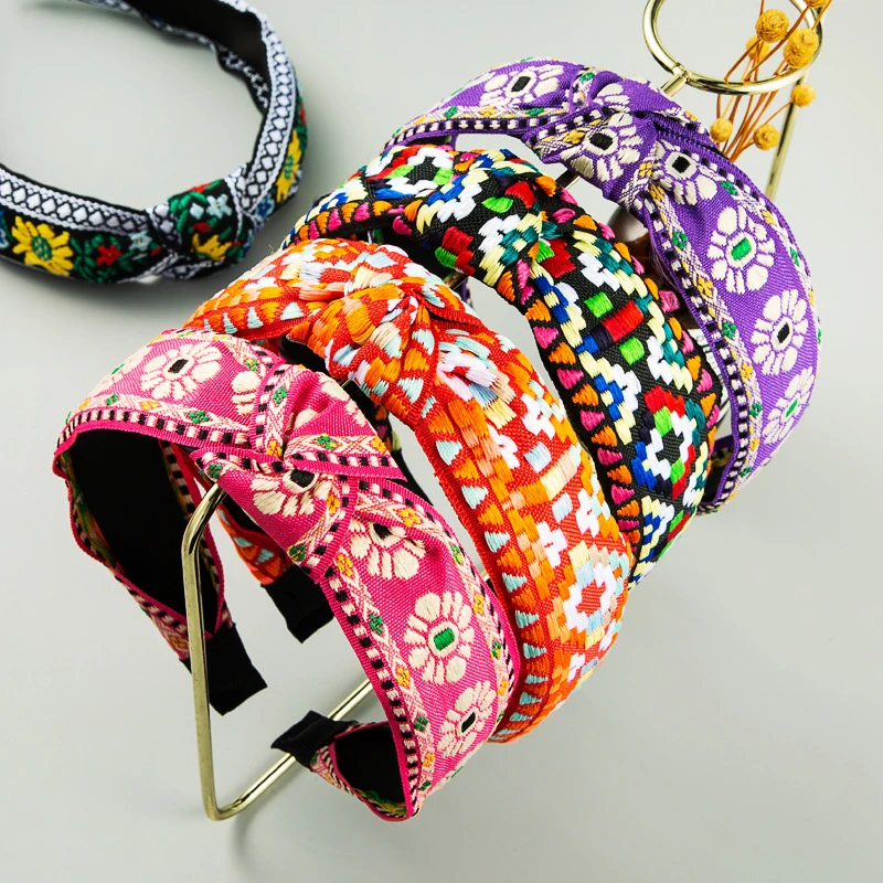 
African Flower Cloth Hairband Embroidery Headband Women Hair Accessories 