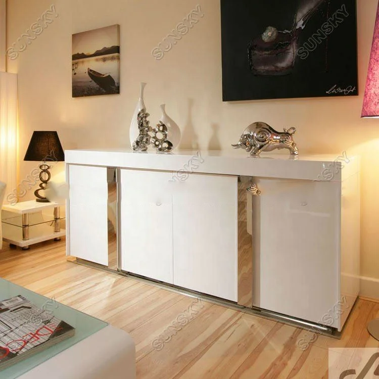 CT812M высокий глянцевый белый дизайнерский буфет