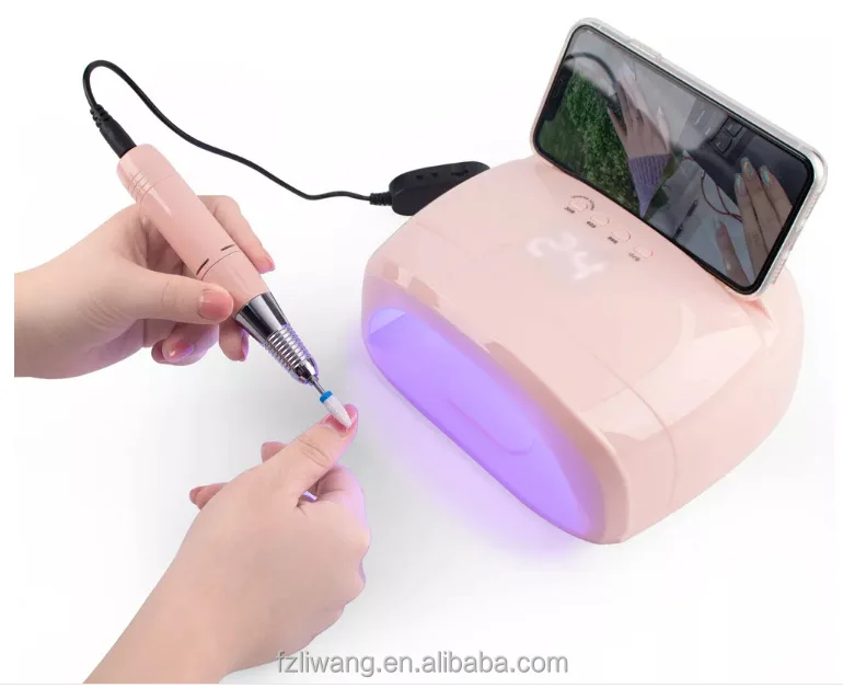 Euro nail market hot sale style Rechargeable 2-in-1 nail lamp 12hours 86W portable nail drill machine 30000rpm