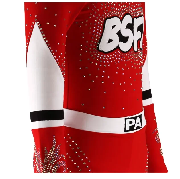 Sparkle Cute Wholesale Youth Cheerleading Uniforms Long Sleeve Cheerleading Uniform Custom Sideline Cheer Uniforms