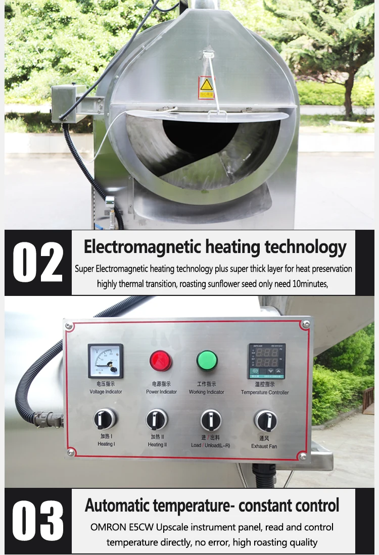 Industrial Roaster Oven 500kg Drum Nut for Peanut Corn Rice Melon Seed New & Used Stainless Steel for Food Shops