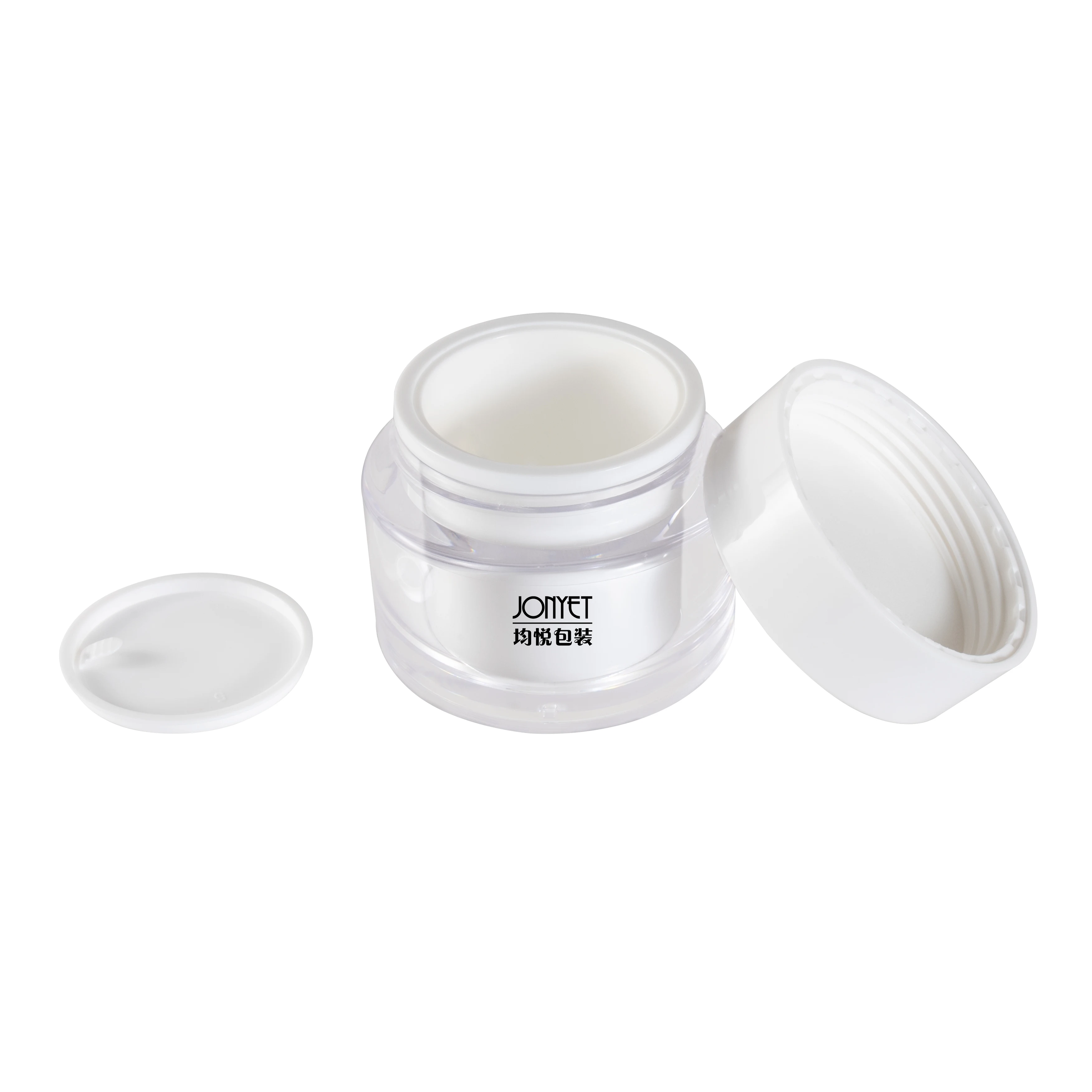 50g white pp white plastic jar  for cream  clear plastic jars with inner sieve with screw top lids