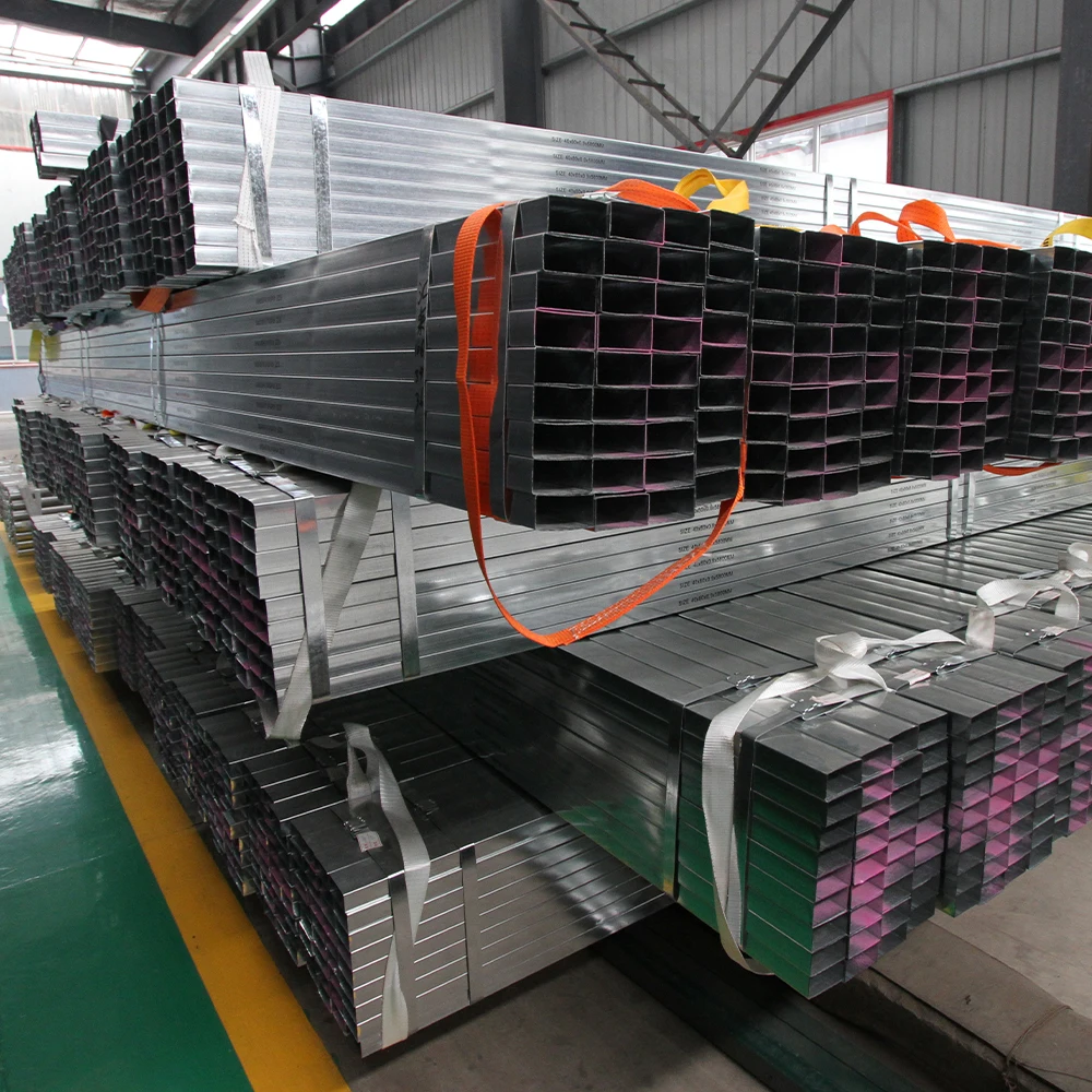 4 inch Galvanized Square Steel Tube Gi rectangular Hollow Section thin wall zinc square pipe for building