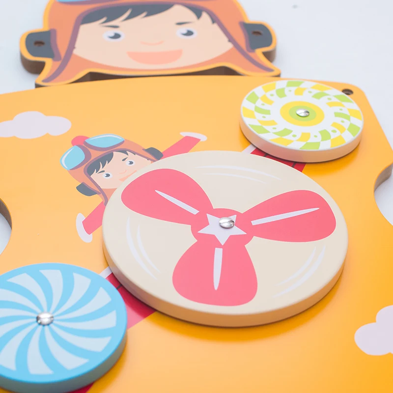 Wholesale Cartoon Career Pilot Wall Mounted Toys Wooden Educational Toys for Toddlers